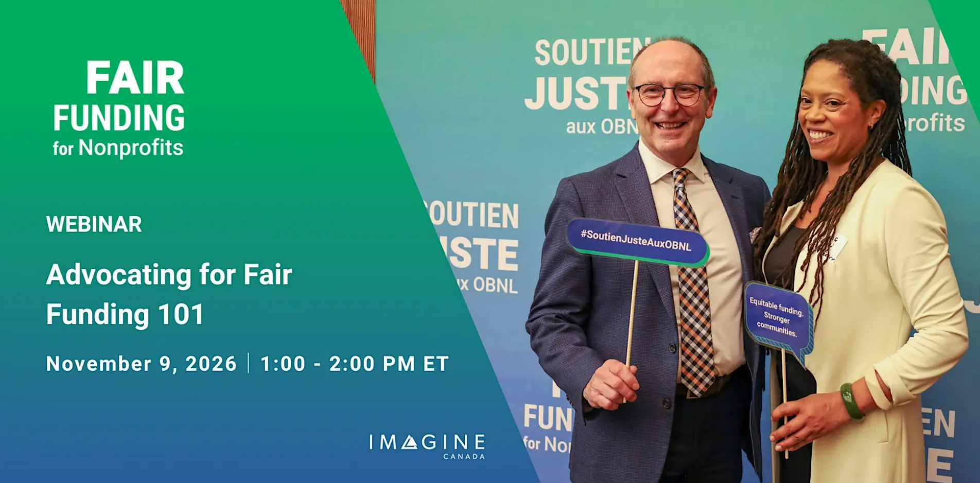 Fair Funding for Nonprofits webinar: Advocating for Fair Funding 101. November 9, 2026, 1–2 p.m. ET.