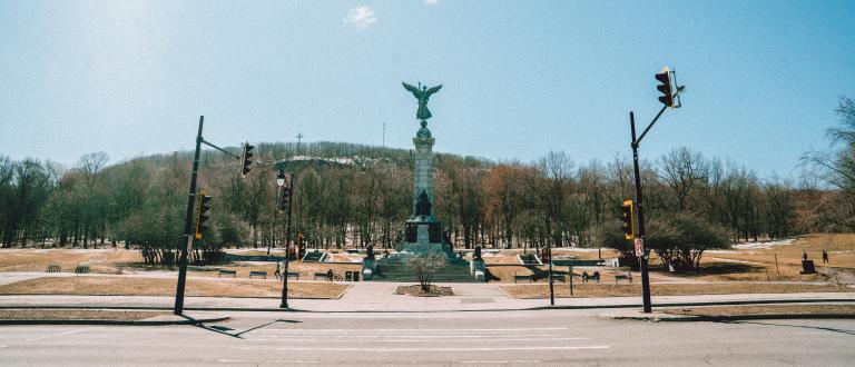 Statue in an empty park