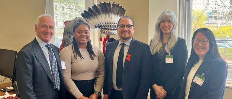 Pictured: Albert Labelle (Partner, PearTree Canada), Jemima Adejo (Development and Grants Manager, CEE Centre for Young Black Professionals), Billy Morin (MP for Edmonton Northwest), Jodene Baker (Vice President, Research, Advocacy & External Relations, Imagine Canada), Sarah Kim (Senior Manager, Advocacy & Engagement, Vancouver Foundation)