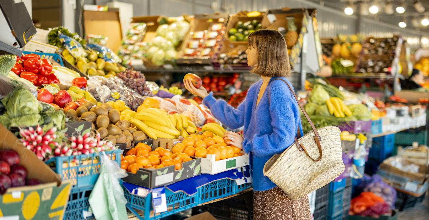 client in a supermarket