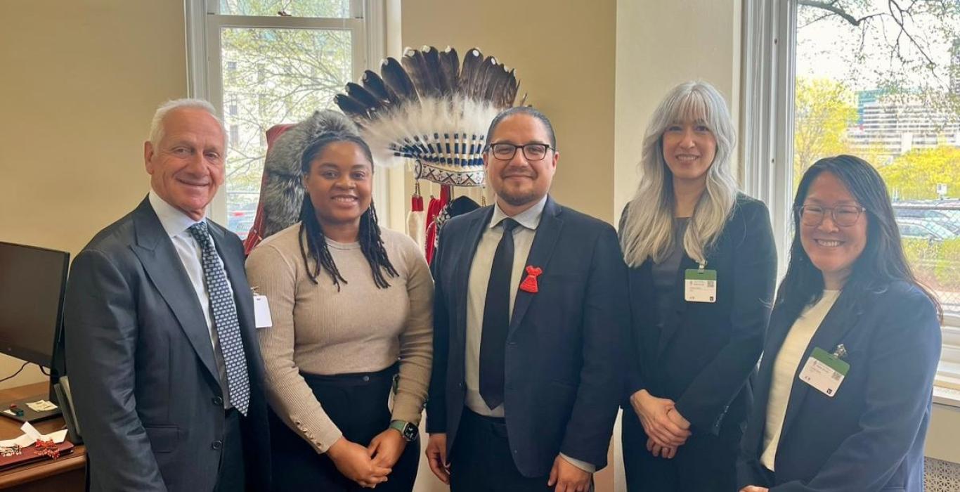 Pictured: Albert Labelle (Partner, PearTree Canada), Jemima Adejo (Development and Grants Manager, CEE Centre for Young Black Professionals), Billy Morin (MP for Edmonton Northwest), Jodene Baker (Vice President, Research, Advocacy & External Relations, Imagine Canada), Sarah Kim (Senior Manager, Advocacy & Engagement, Vancouver Foundation)
