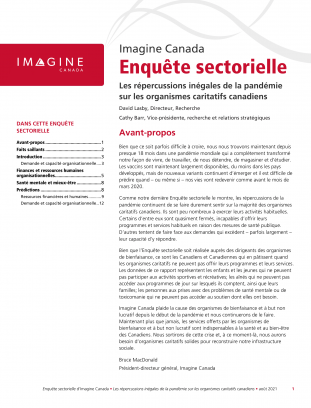 Page couverte du rapport